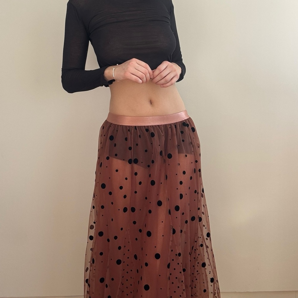Maeve polka dot tulle maxi skirt NWOT